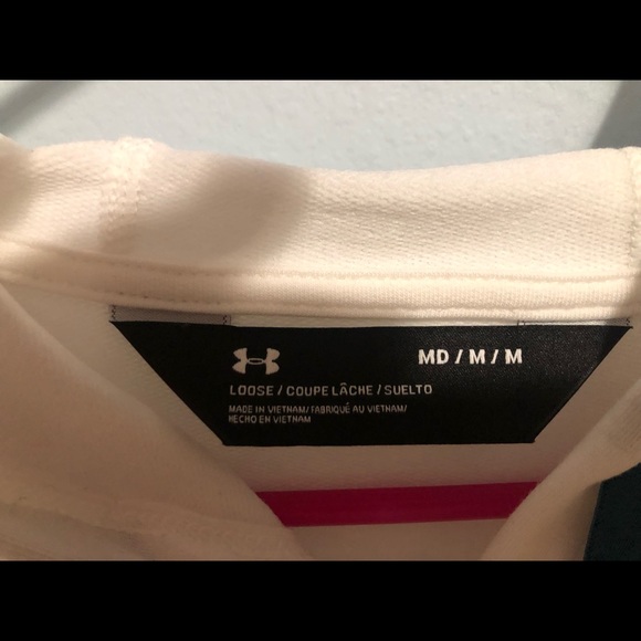 Youth loose fit Under Armour top with good. White color sleeveless. Size medium. - Picture 3 of 3